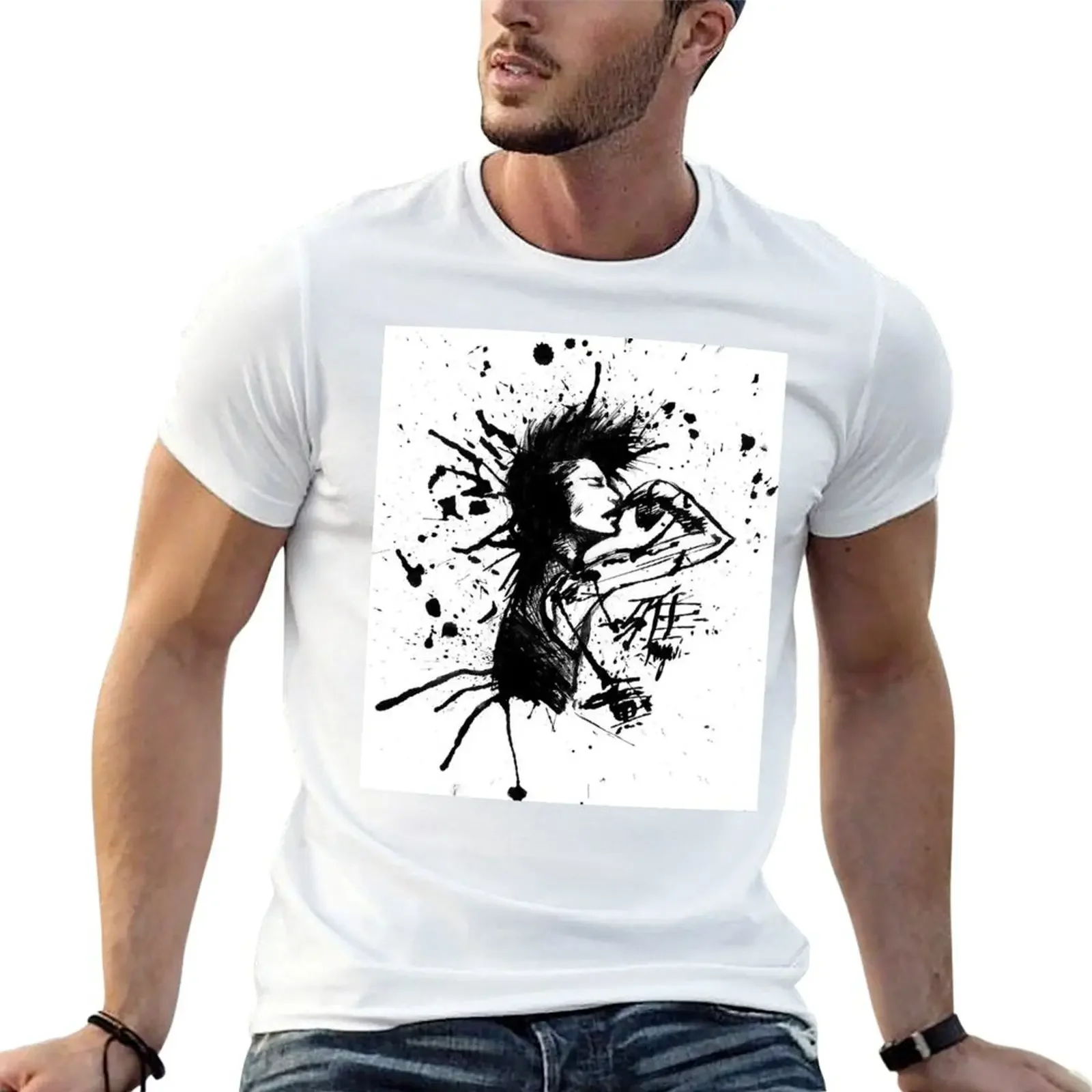 

Miyavi Splash T-shirt Short sleeve tee graphics T-shirts for men cotton