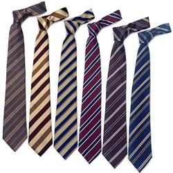 Mens Fashion Ties 1200-PIN 8CM 3.15in Business Wedding Party Silk Tie Striped Black Navy Blue Yellow Red Neckties for Men Women