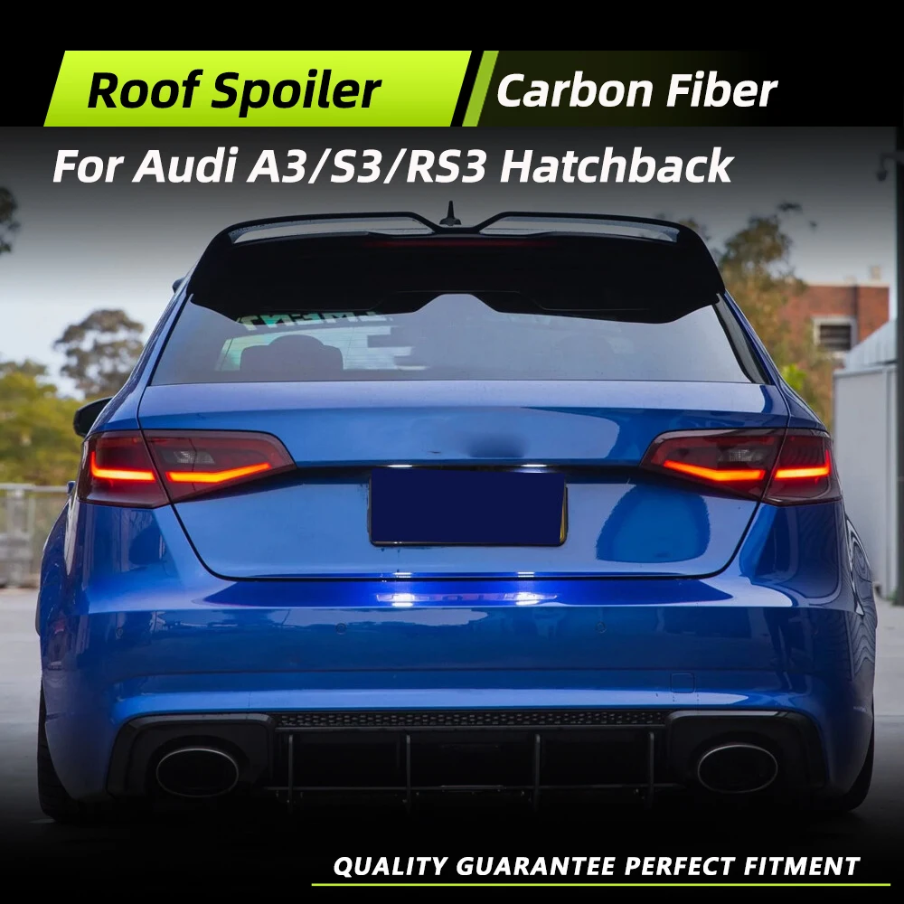 

Автомобильный задний спойлер на крышу, удлинительная губа для окна для Audi S3 RS3 A3 Type 8V Sline Hatchback 2014-2018, не подходит для 2 дверей из углеродного волокна
