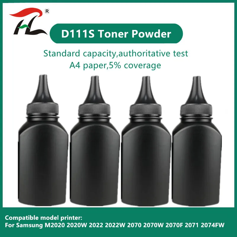 4PCS Compatible Toner powder for Samsung D111S 111S 111 Refill M2020/M2020W/M2021/M2021W/M2022/M2022W/M2070/M2070W/M2070F