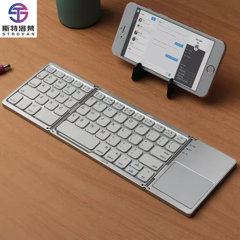 محمول قابل للطي مرن جيب مسطح بلوتوث لوحة مفاتيح صغيرة ماوس قابلة للطي لوحة مفاتيح تلفزيون لوحة مفاتيح لاسلكية لـ