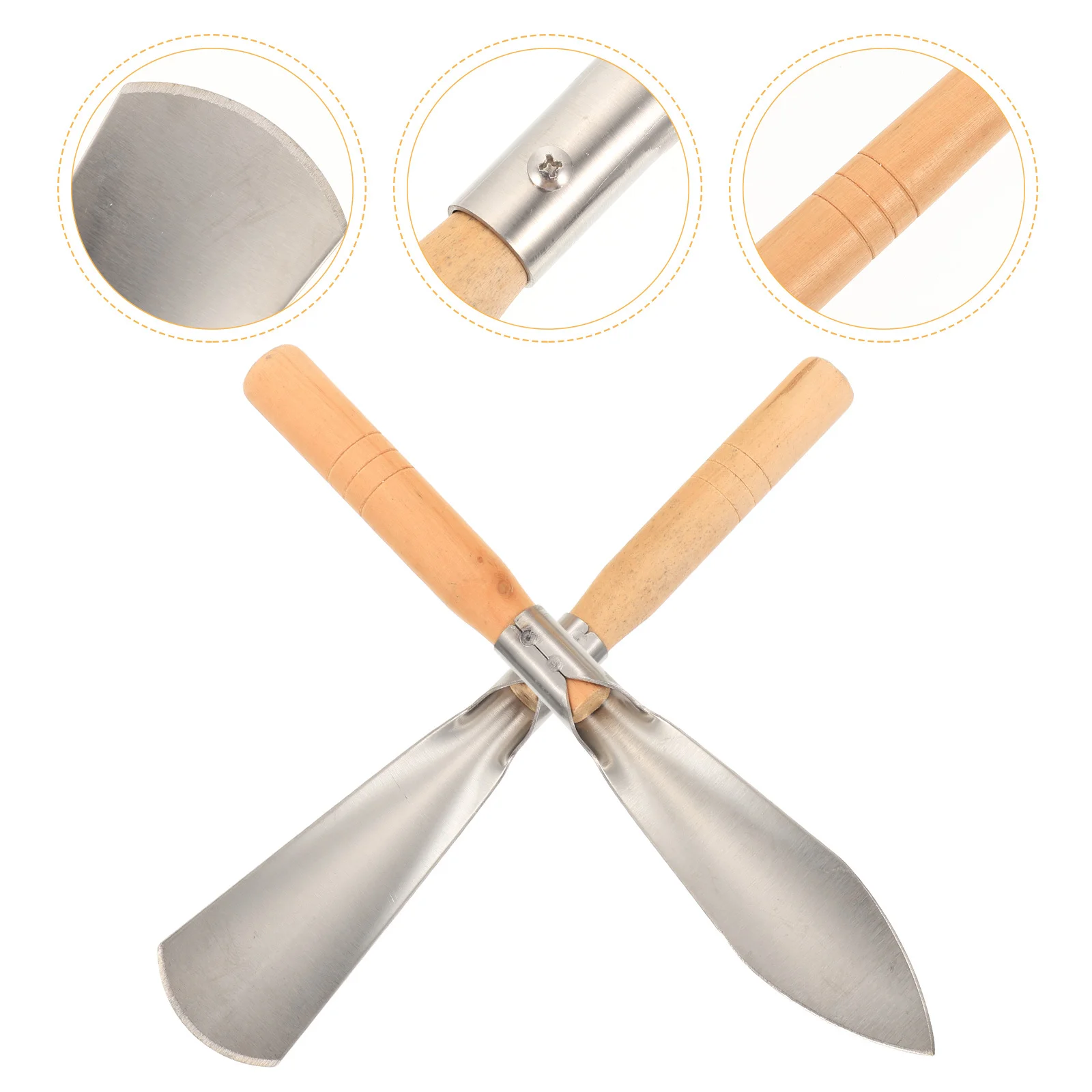 

2Pcs Durable Wooden Handle Garden Trowels Heavy Duty Soil Loosening Flower Planting Tool Set Gardening Hand Trowel