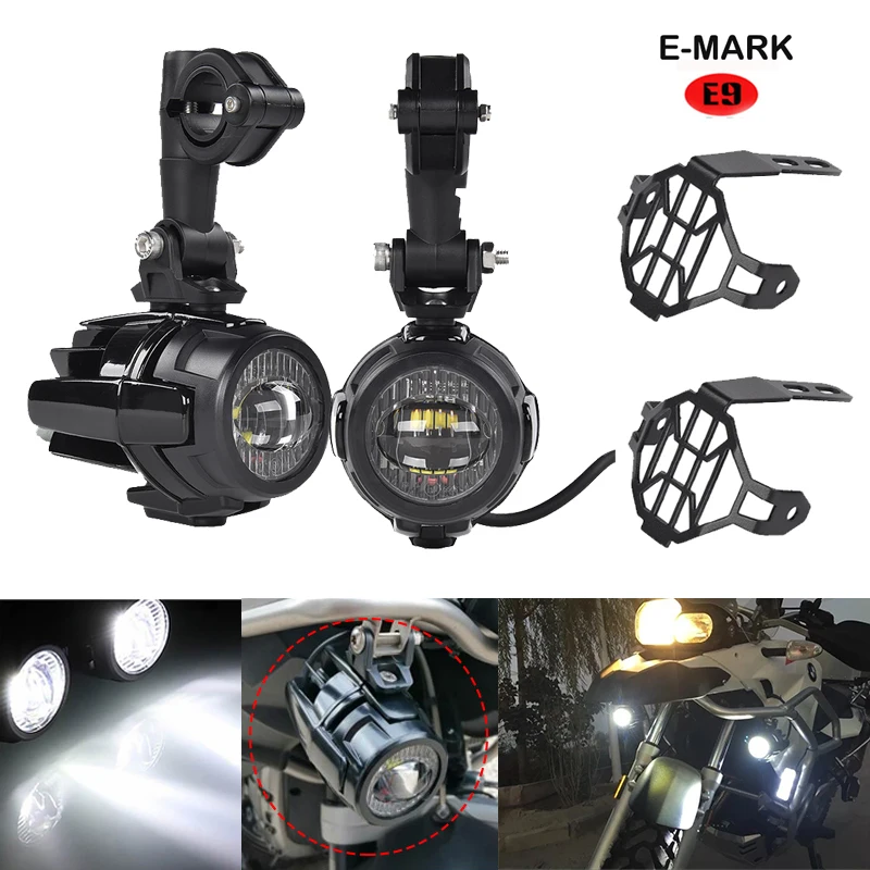 Universal Motorcycle LED Auxiliary Fog Lamps Waterproof 40W 6000K Super Bright Fog Driving Light For BMW R1200G F800GS