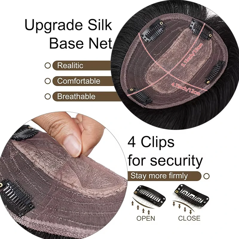 مجموعة وصلات شعر بشري 100% | مجموعة مشبك مكونة من 5 قطع | قطعة شعر ذات حجم نهائي | دروبشيبينغ التسليم السريع #6