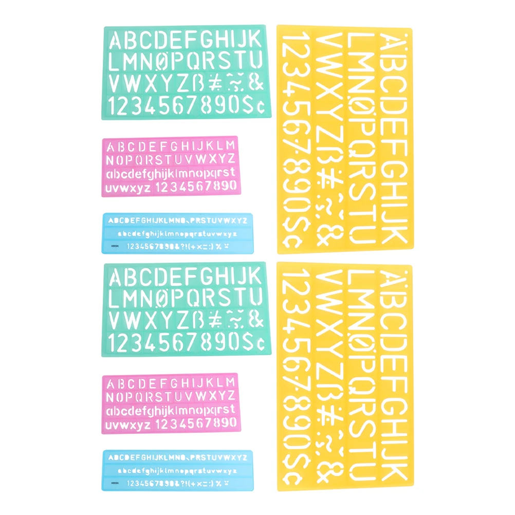 

2 Pcs Ruler Letter Template Alphabet Stickers Large Mini Alphanumeric Templates Kids Tracing Stencils Child