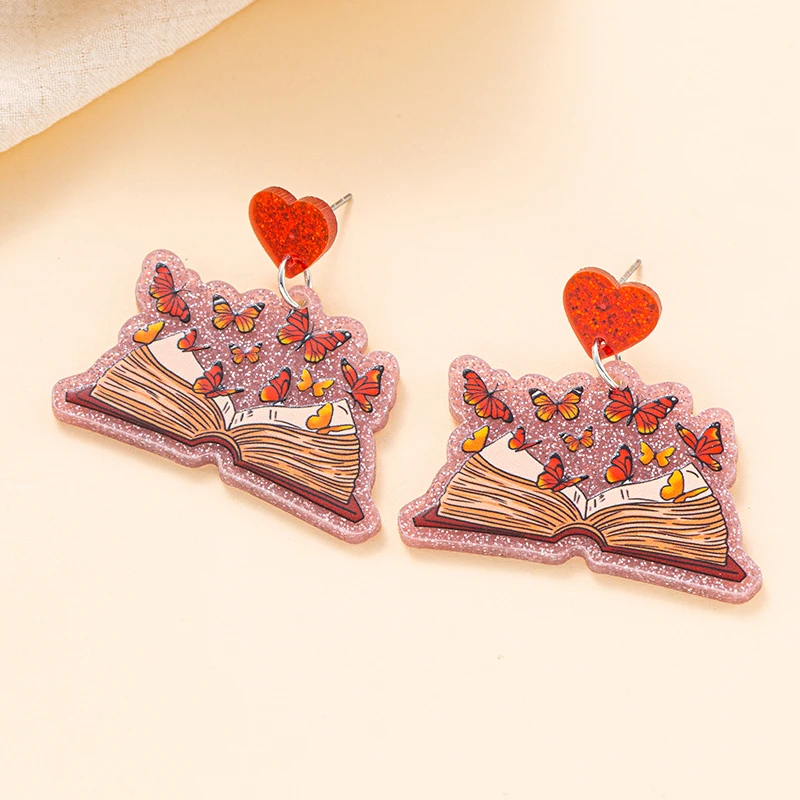 8 Style Bling Heart Studs Book Earring \