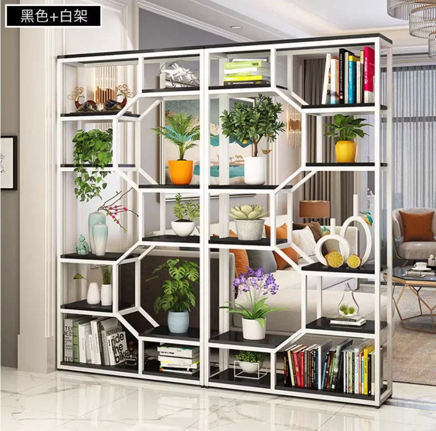 Bookshelf shelf Home living room display shelf Office partition shelf Simple multi-layer iron storage shelf