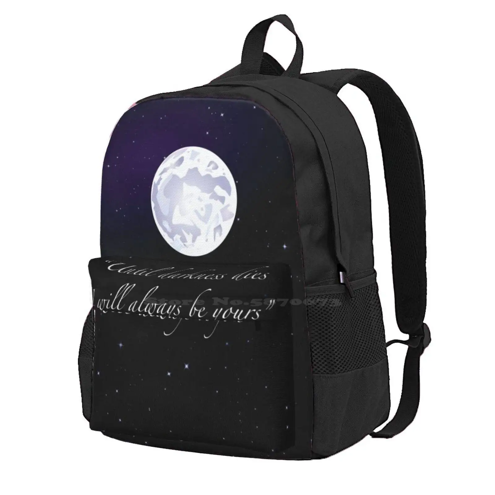 Bargainer Series Quote Hot Sale Schoolbag Backpack Fashion Bags Books Fairies Stars Book Quotes Night Sky Script Font Romance