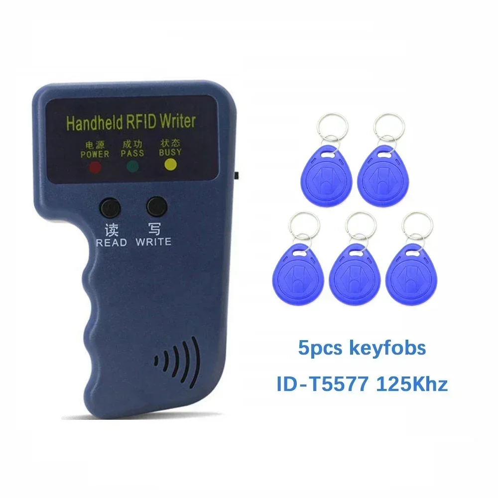 NEW Handheld 125KHz RFID Duplicator H-id Copier Writer Reader EM4100 RFID Copier Rewritable ID T5577 Keyfobs Tags Card Reader