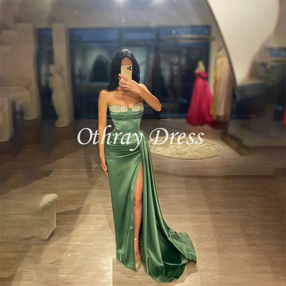 

Sexy Sweetheart Sheath Evening Dress Ruched Long Semi Formal Prom Dress with Slit Cocktail Dress for Women Homecoming Dress