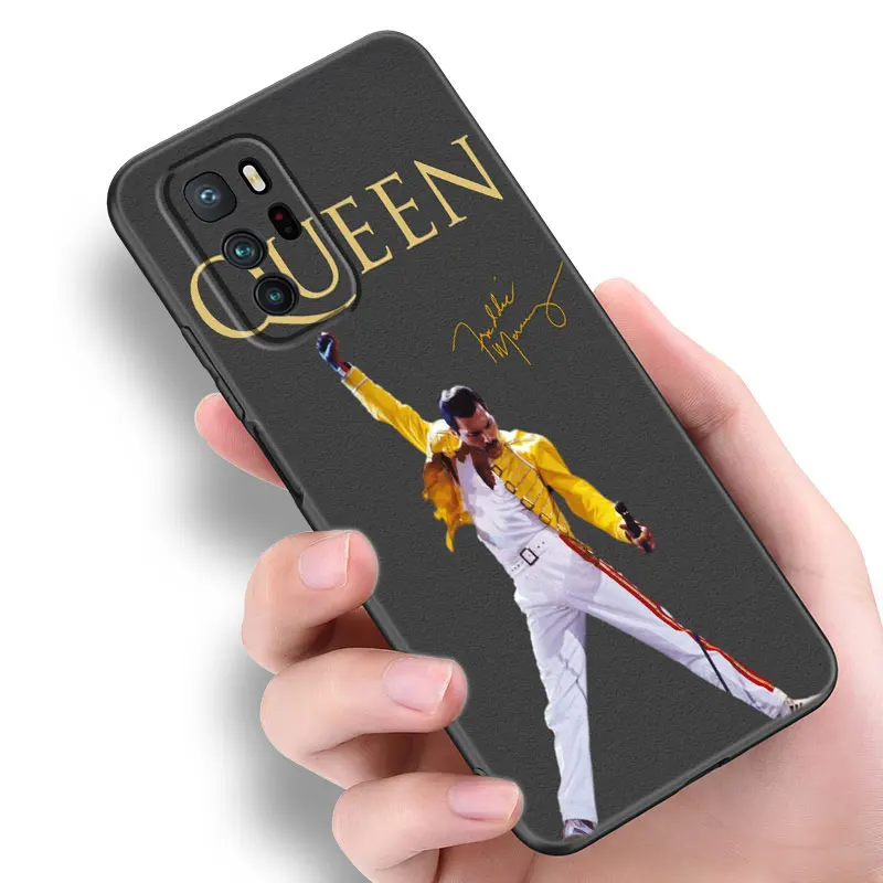 Freddie Mercury Queen Black Silicone Phone Case For Xiaomi Redmi Note 10 11 11S 12 13 4G 8 9 11T Pro 5G Plus 8T 9S 10S 12S