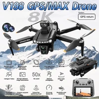 Dron GPS V198 MAX Original, Cámara HD Profesional de 8K, Evitación de Obstáculos Láser sin Escobillas, Quadcopter Plegable, Óptica Aérea