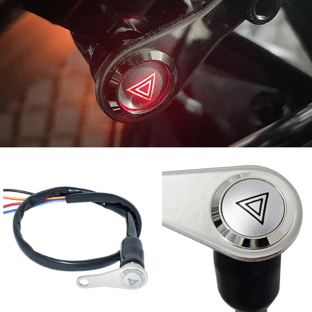 Red LED Motorcycle Switch ON+OFF Handlebar Mount Push Button 12V Work Light Manual-Return Button(ON/OFF) With Indicator