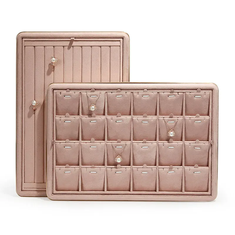 New jewelry display tray with metal pink jewelry tray display viewing pallet counter jewelry display tray