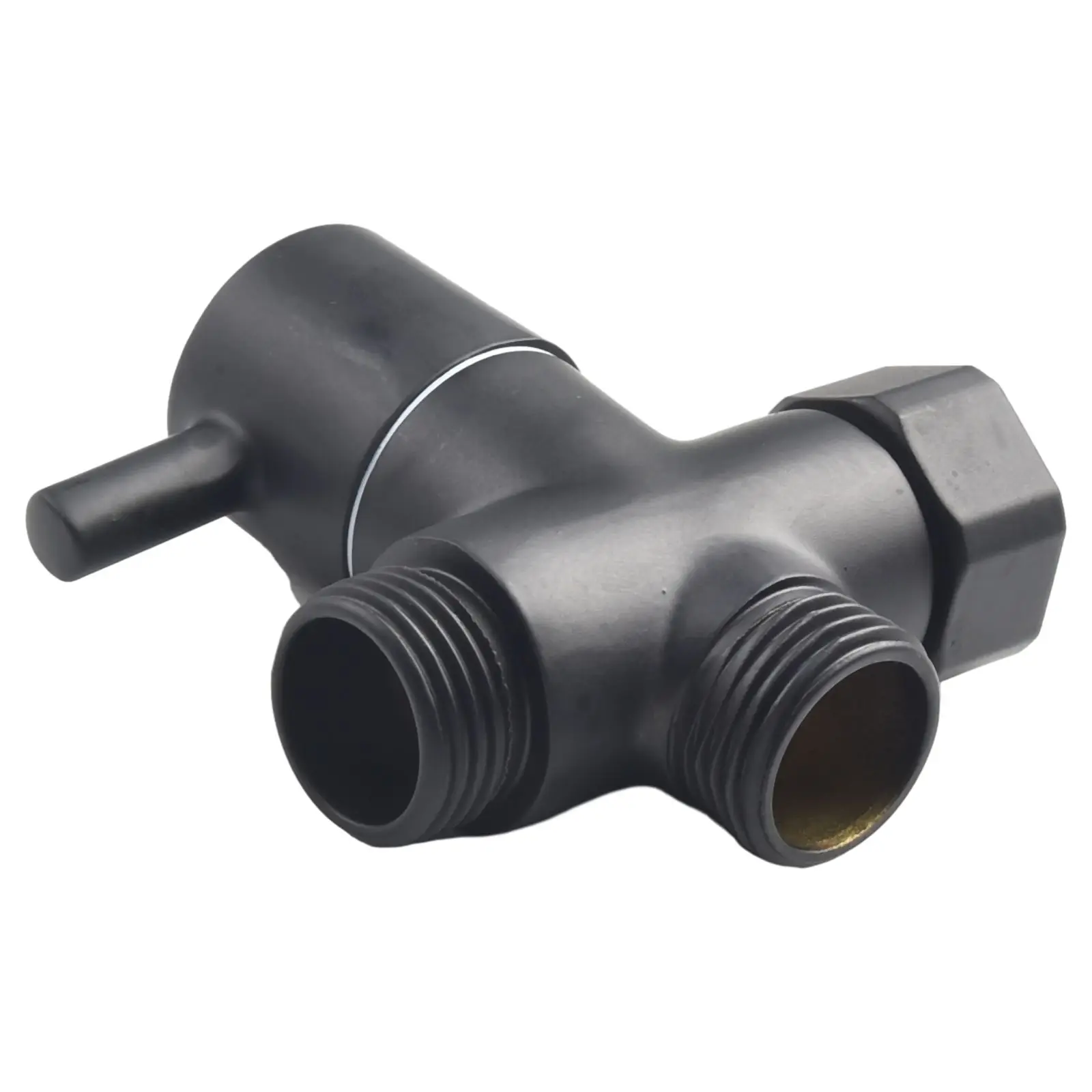 

Sturdy And Durable Diverter Valve T Adapter 1/2in Female 1/2in Male Black Brass For Shower Head Solid Metal Handle