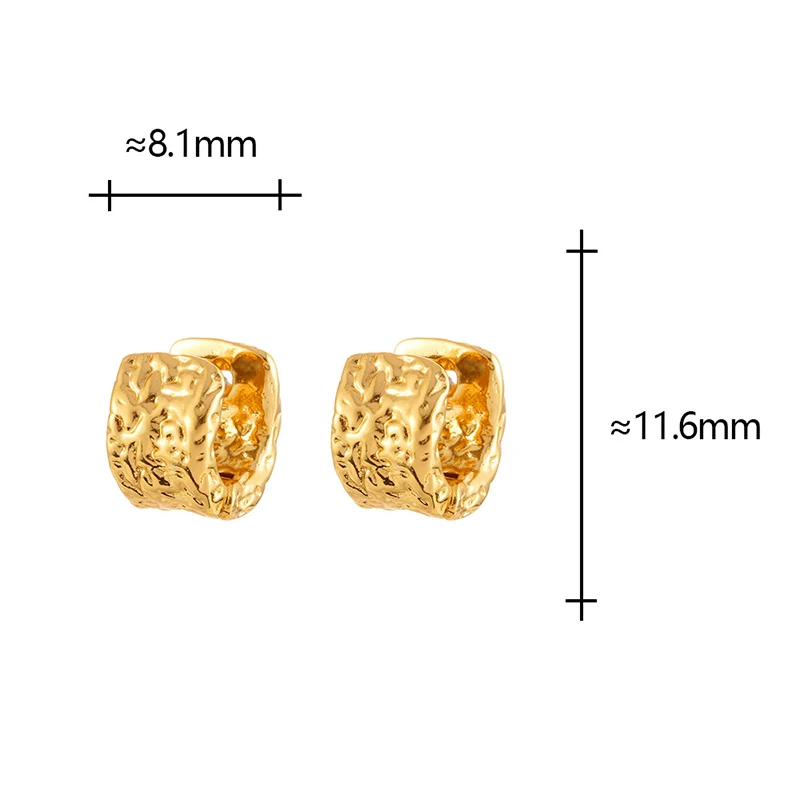 

Real 925 Sterling Silver 18K Gold Irregular Folded Round Hoop Earrings for Women Classic Fine Jewelry Geometric Accessories