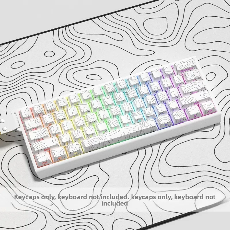 PBT keycap five sided heat sublimation side engraving customized personality complete set of keycaps