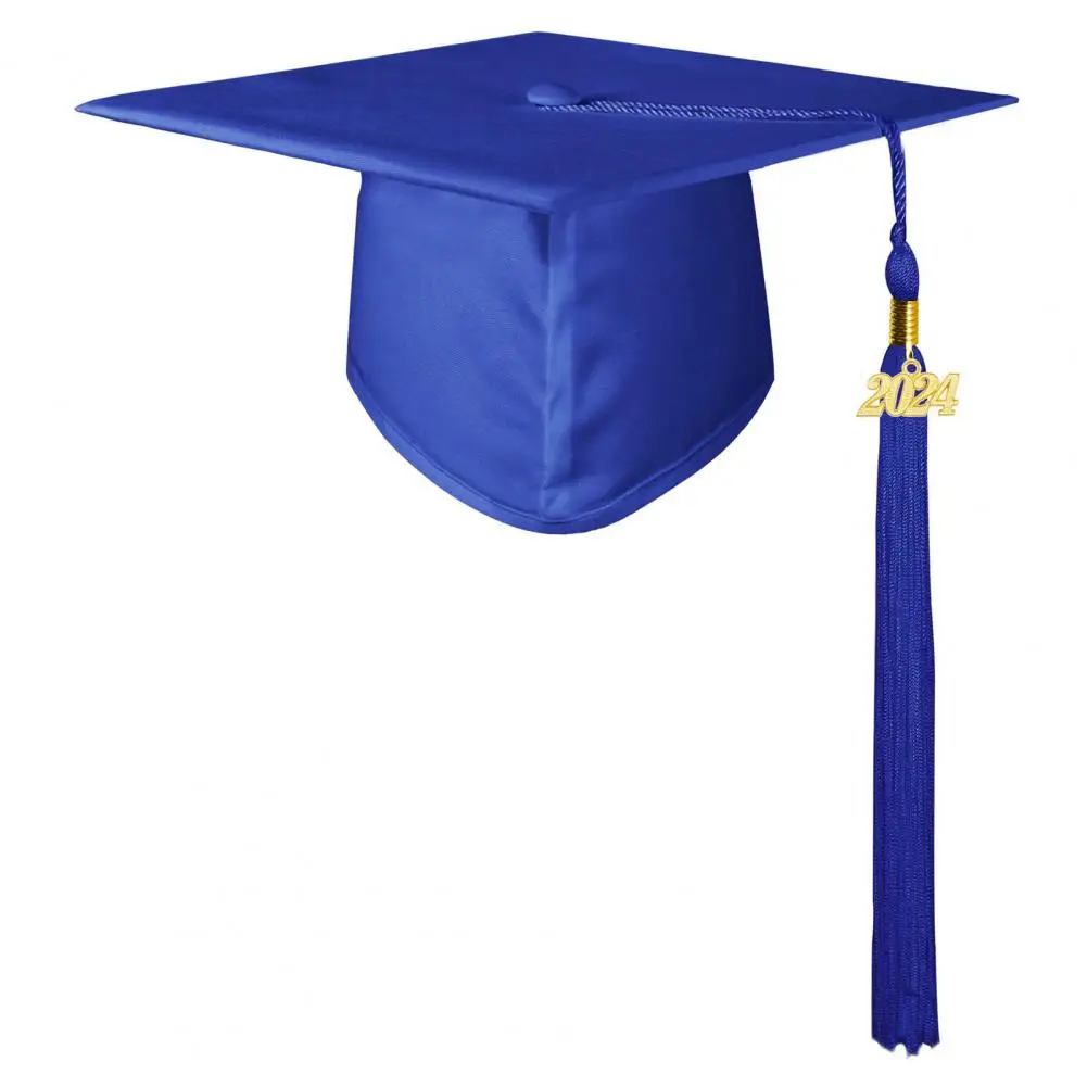 2024 Graduation Hat with Tassel Academic Dress Hat High School Bachelor Graduation Hat Trencher Doctor Caps School Uniforms Cap