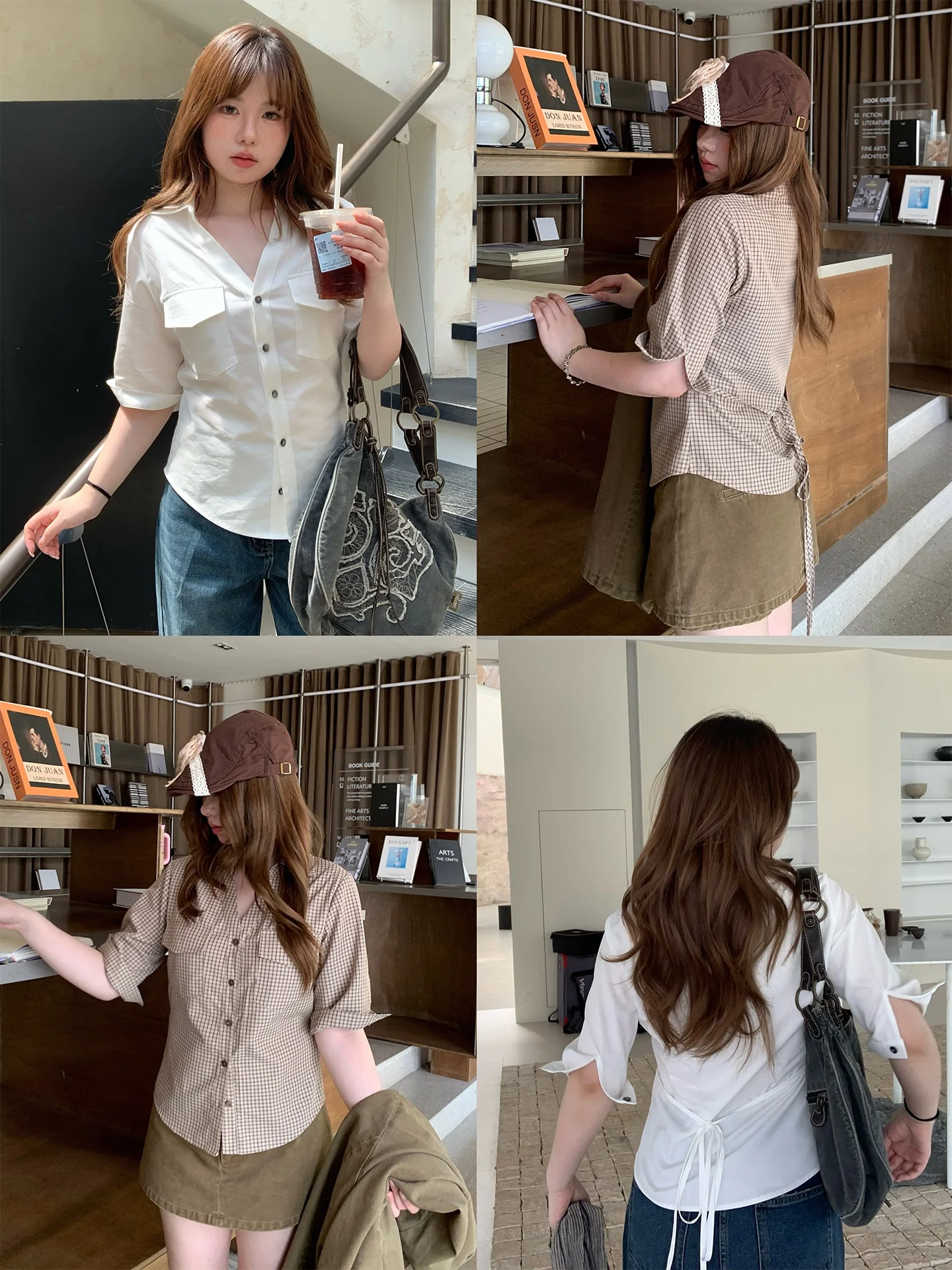 

Vegetable Orbs Vintage Commute Slim Fit irt Women's Elegance mid Sve V-ne irt Breathable Cotton Modal Fabric