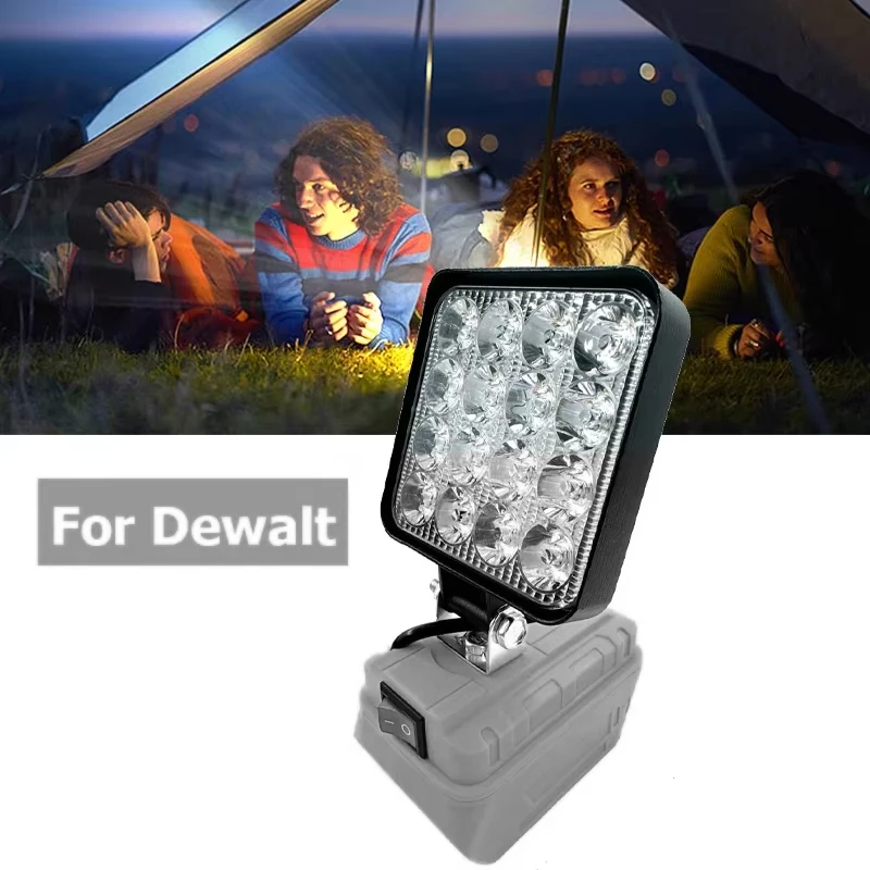 Led Work Light For Dewalt，18V Battery Portable Spotlight Cordless Outdoor Fishing Handheld Emergency ToolLight No Battery No US