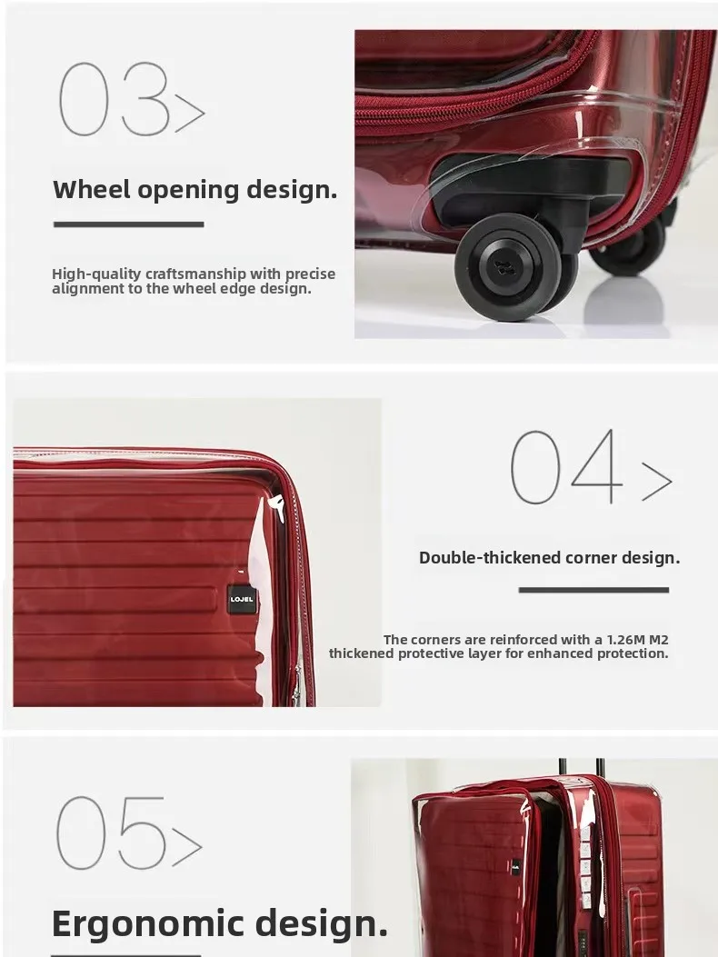 er LOJEL Lage Cover Beschermende stofdichte voorkant Opening Handbagage Tashoes Geen noodzaak om te verwijderen met verlenging