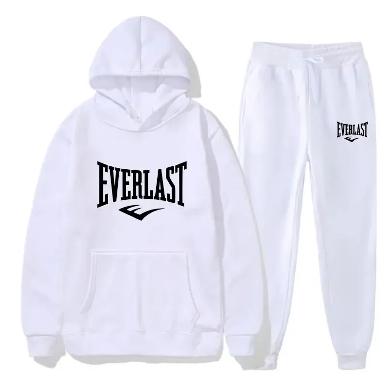 New 2025 autumn and winter men's pullover jogging set, outdoor fashion men's and women's hoodie + sports trousers two-piece set