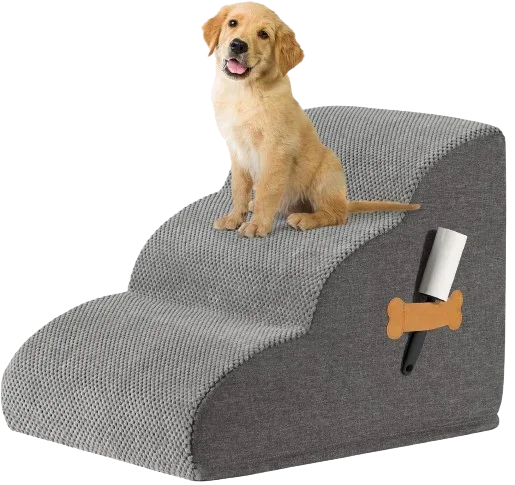 Factory Wholesale Custom Memory Foam Dog Stairs Ladder Washable Cover Non-Slip 3 and 5 Steps Small Foldable Bed Dog Pet Car Ramp