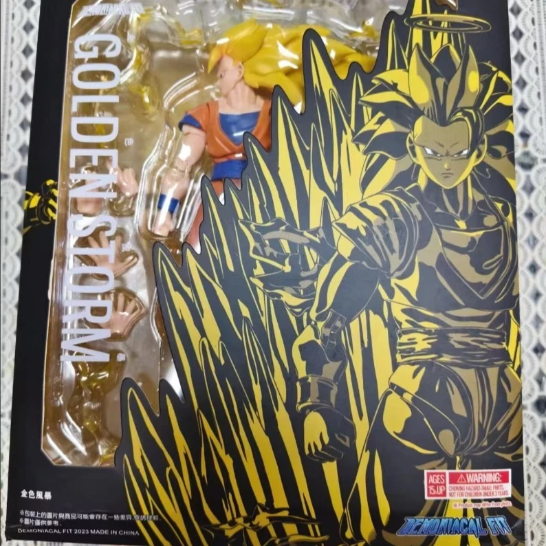 

In Stock Dragon Ball SHF Demoniacal Fit DF SHF SSJ3 Golden Storm Son Goku Action Figure Toy Model Gift Collection