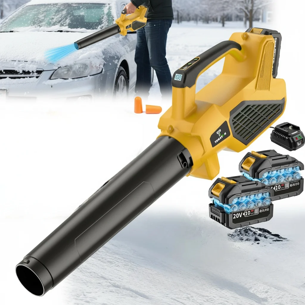

Multi Functional Turbine Electric Blade Blower Handheld Brushless Snowflake Dust and Leaf Falling Cleaning Tool with Battery