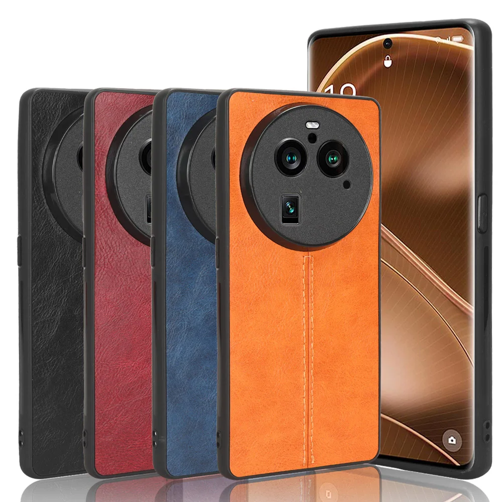 For OPPO Find X6 Pro Case Suture Soft Edge PU Leather Hard Phone Cover For OPPO Find X6 Pro FindX6 X6Pro Case