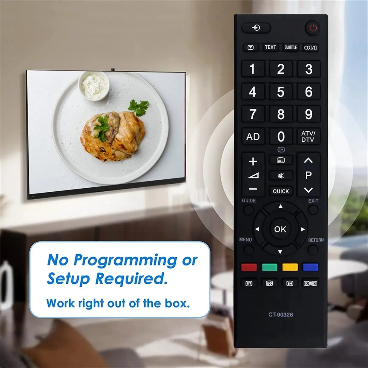 

Delighted- Replace CT-90326 Remote Control for Toshiba TV CT-90380 CT-90336 CT-90351 LCD LED 3D HDTV Smart TV