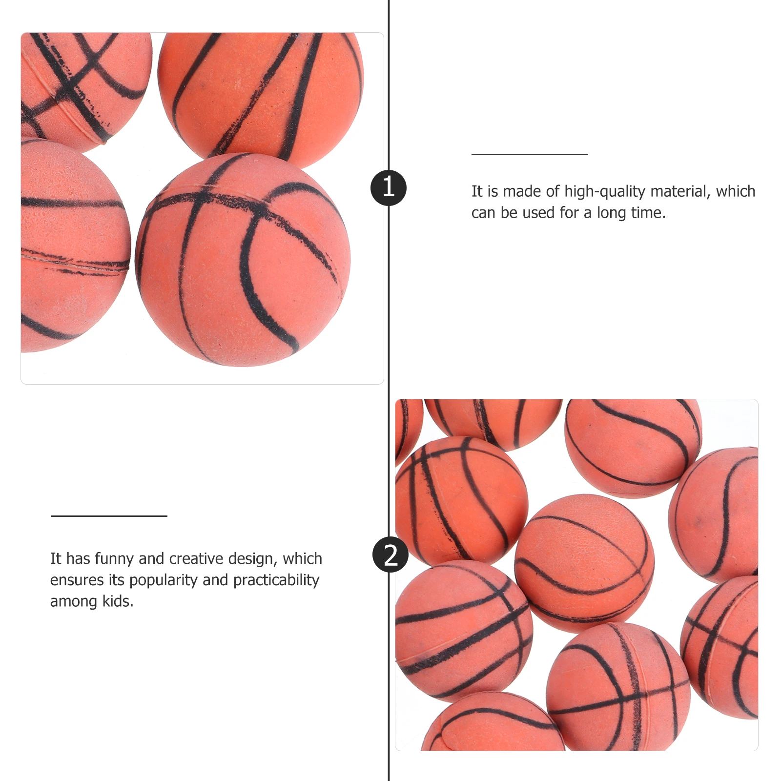 Jouets de basket-ball en plastique élastique, 12 pièces, petits ballons de basket-ball Orange à rebond, balles colorées pour enfants, jeux éducatifs