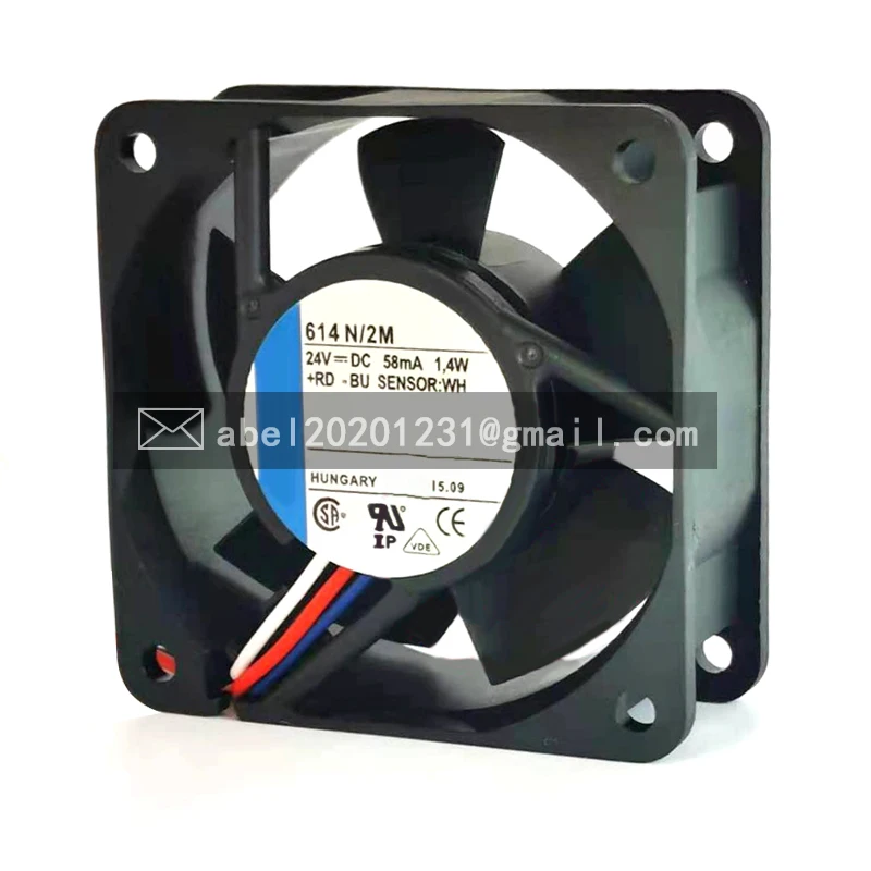 Refroidisseur de ventilateur de refroidissement à 3 fils, original, neuf, 614N, 2M, 614 N, 2M, 24V, DC, 6025, 60x60x25mm, 6cm