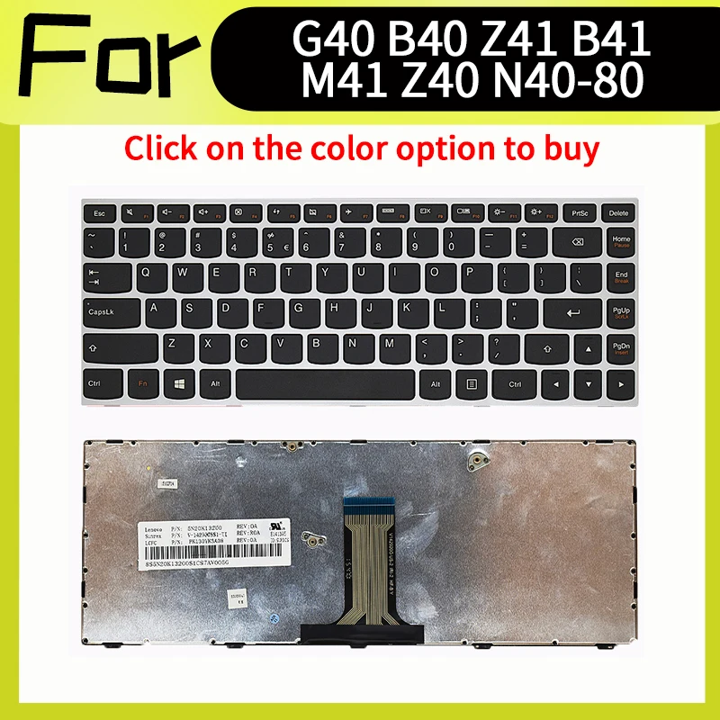 Novo teclado de substituição dos eua para lenovo g40 b40 z41 b41 m41 z40 N40-80 N40-45 N40-30 N40-70 N40-75 N40-70M