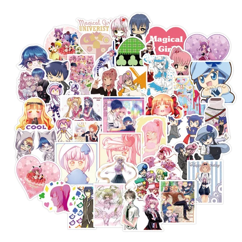 50pcs Cartoon Shugo Chara Girl Stickers for Scrapbook Foam Kawaii Diary Girl Notebook Decor Card Captor Sakura Sticker Toys