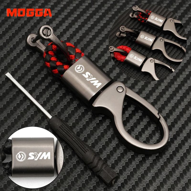 

For SYM CRUISYM 180 300 125 GTS 250i 300i maxsym 400 600 Accessories Custom LOGO Motorcycle Braided Rope Keyring Metal Keychain