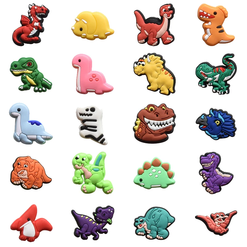 Pack Pins for Crocs Charms Shoes Accessories Dinosaur Decoration Jeans Women Sandals Buckle Kids Favors Men Badges Boy Girl Gift