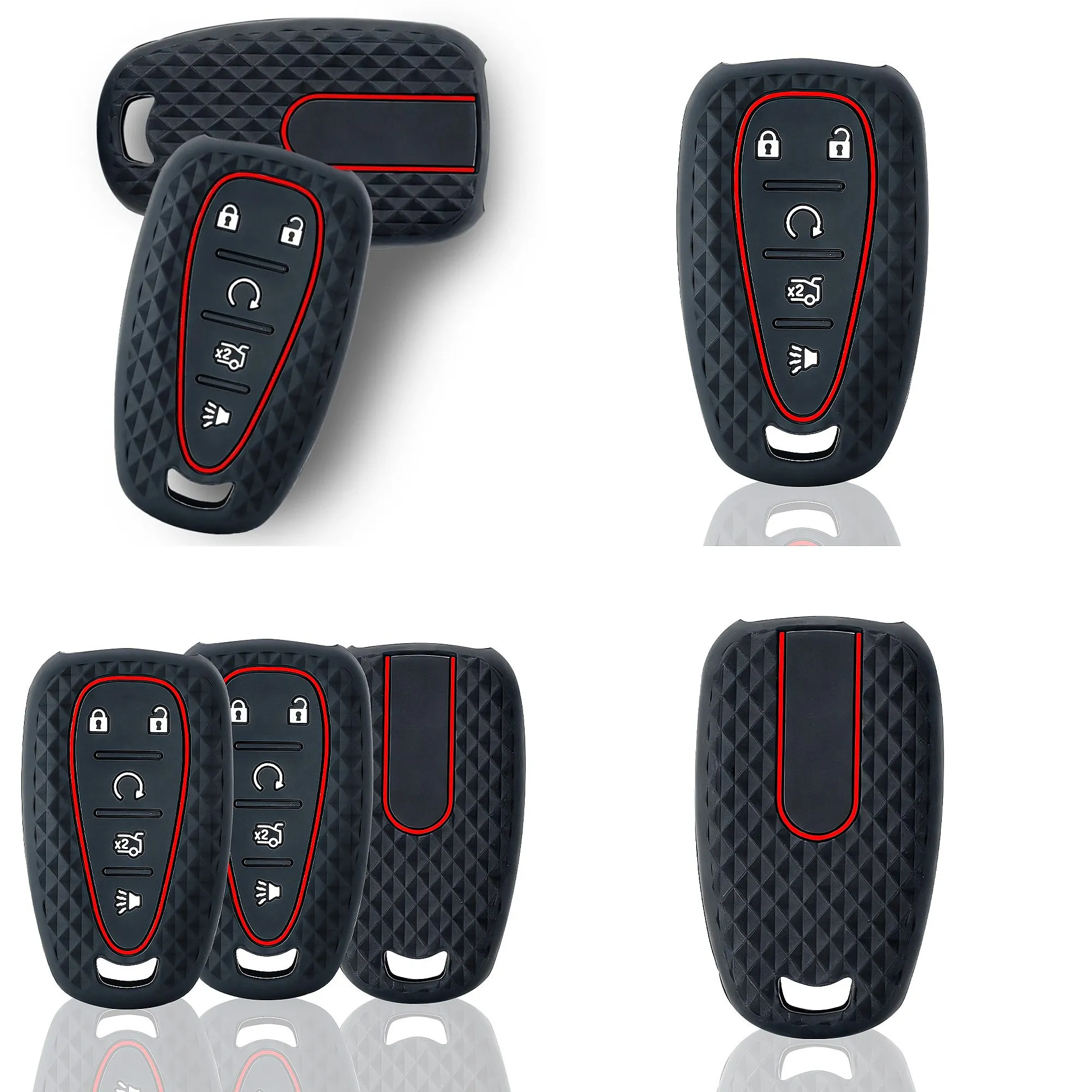 Hot sale Silicone Car Remote Key Case Holder Key Cover For Chevrolet Camaro Malibu Cruze Equinox Volt 5 Buttons Auto Accessorise