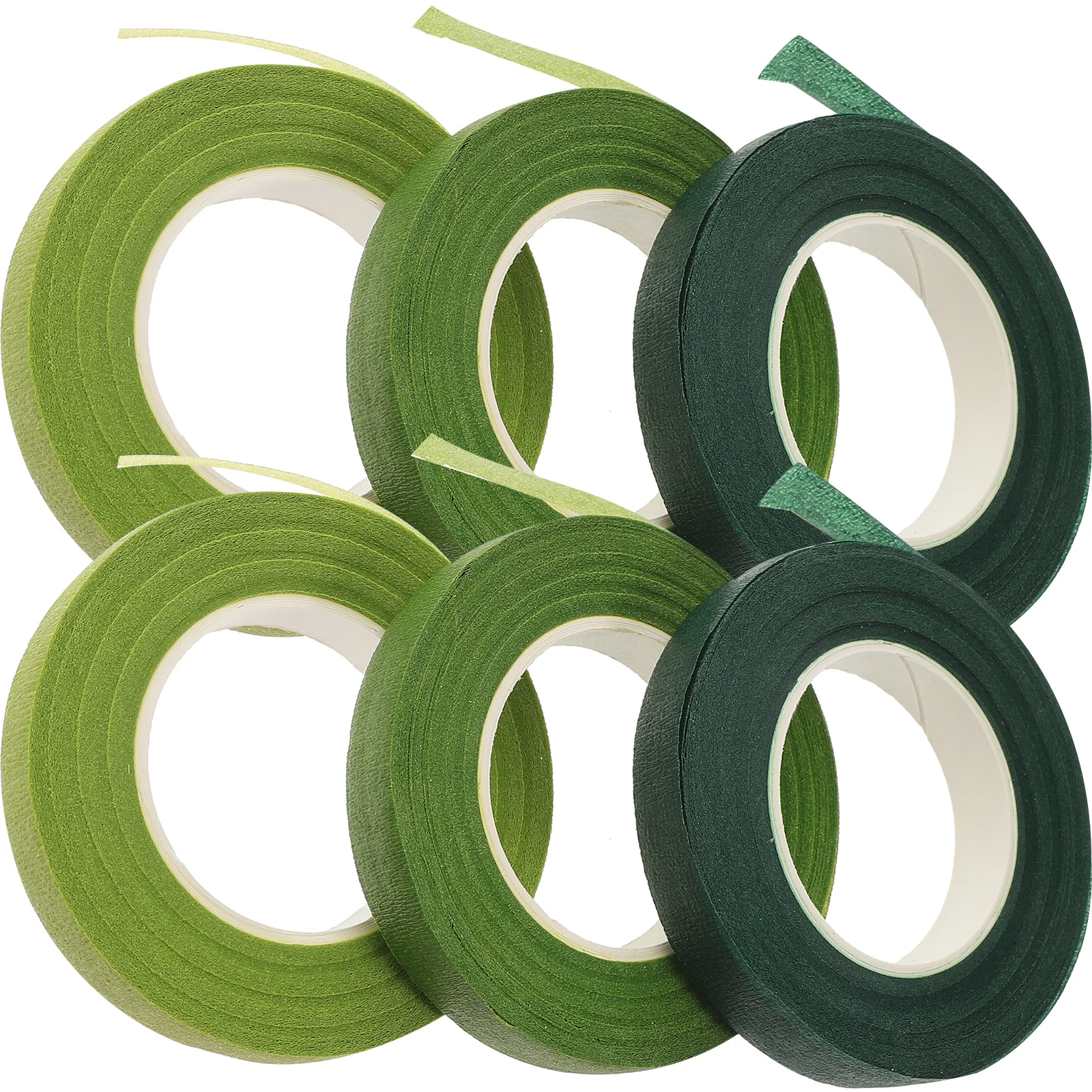 Rouleaux de ruban adhésif pour fleurs et fleurs, fournitures d'emballage de tiges de fleuriste, papier vert pour bouquets de plantes, outil enveloppé, bricolage exécutif, 6 rouleaux