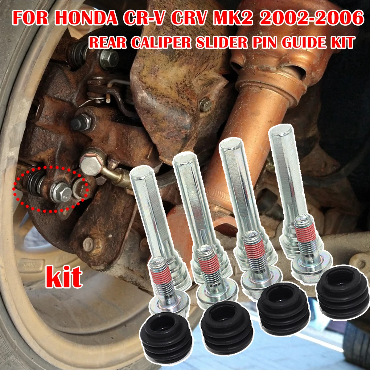 

Rear Left Lower Right Upper Brake Caliper Cylinder Slider Guide Pin For Disc Housing Bolt Bushing Boot For HONDA CR-V CRV MK2