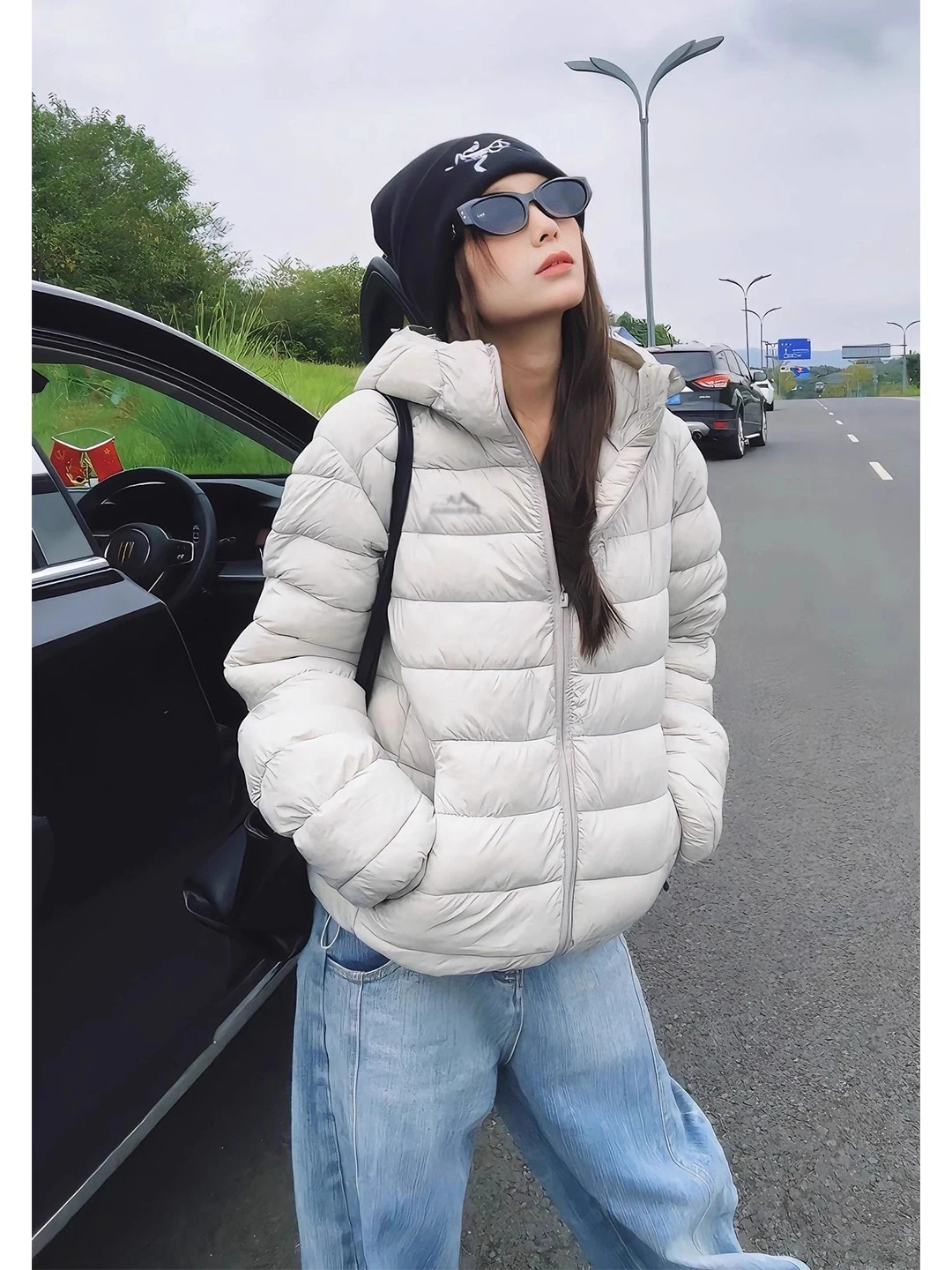 

Lightweight ey Du down Jaet Men's Women's Winter Coat with Hood Warm Cotton Outerwear Casual Sle Regular Length