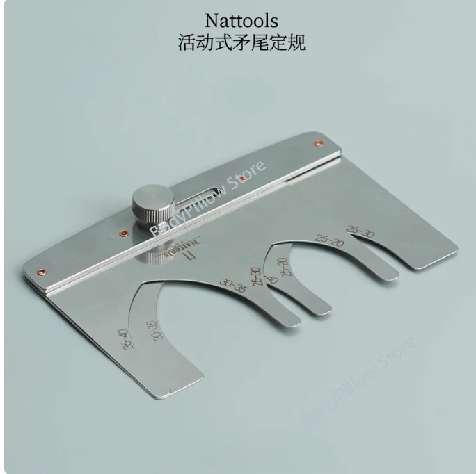 Nattools Adjustable Leather Belt Spear Tail Fixed Gauge Strap End Pattern Template Aauxiliary Cutting Die Stainless Steel Ruler