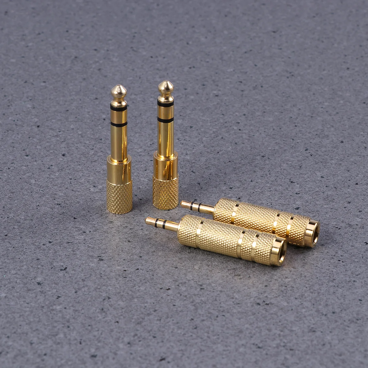 

4 pcs 6.5Mm Male To 3.5Mm Female Audio Adapter Gold Plated Brass Connector 360 Grip Treads Stereo Jack Plug Headphone Microphone