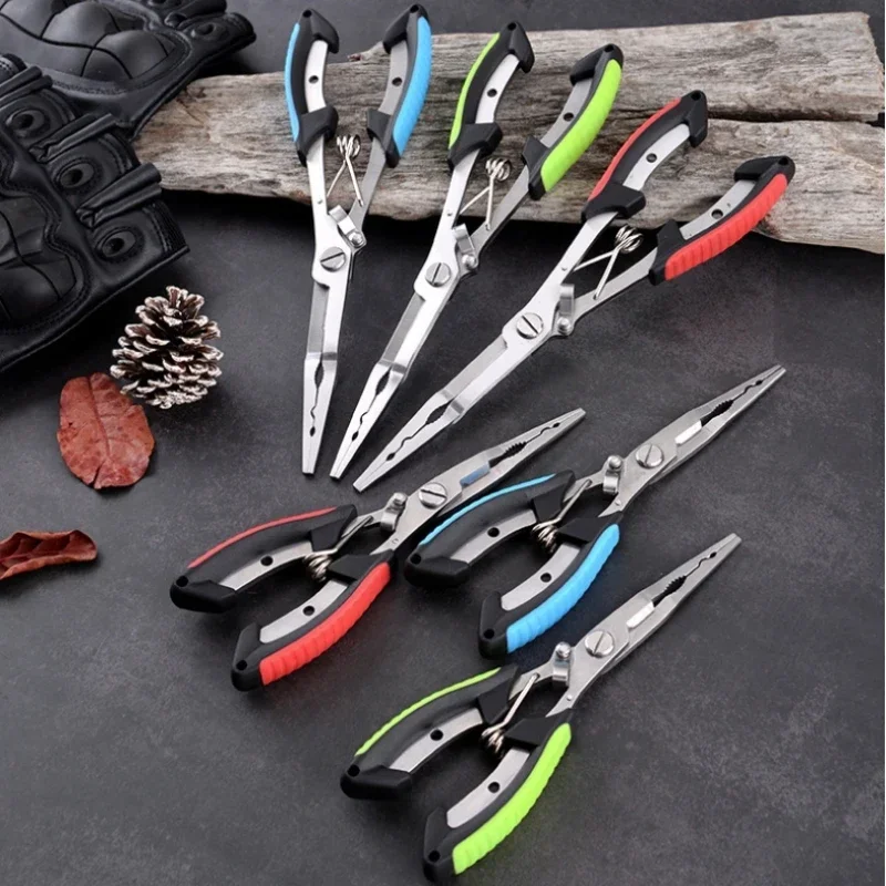 EASYFISH Ergonomics Anti-slip High-strength Fish Pliers Multifunctional Cut Fishing Line Fishing Tied Hooks Pliers Angling Tools