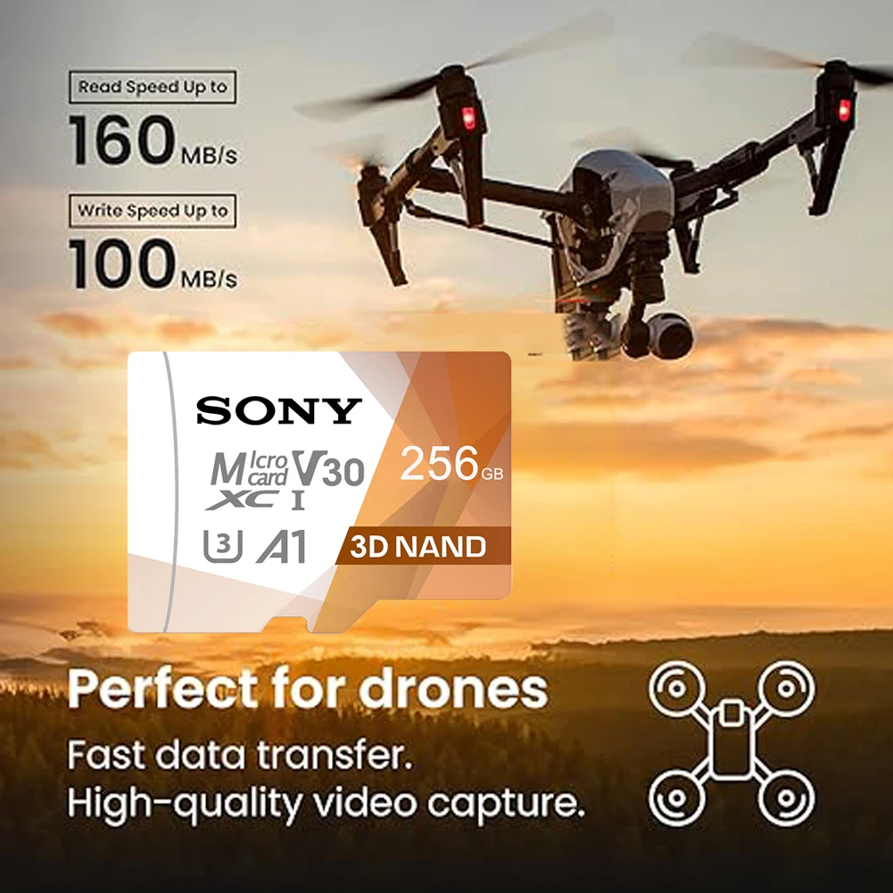 SONY Micro TF SD Card Extreme Memory Card 2TB 1TB UHS-I A1 U3 4K Video High Speed SD /TF Card for Camera GoPro DJI Nintendo