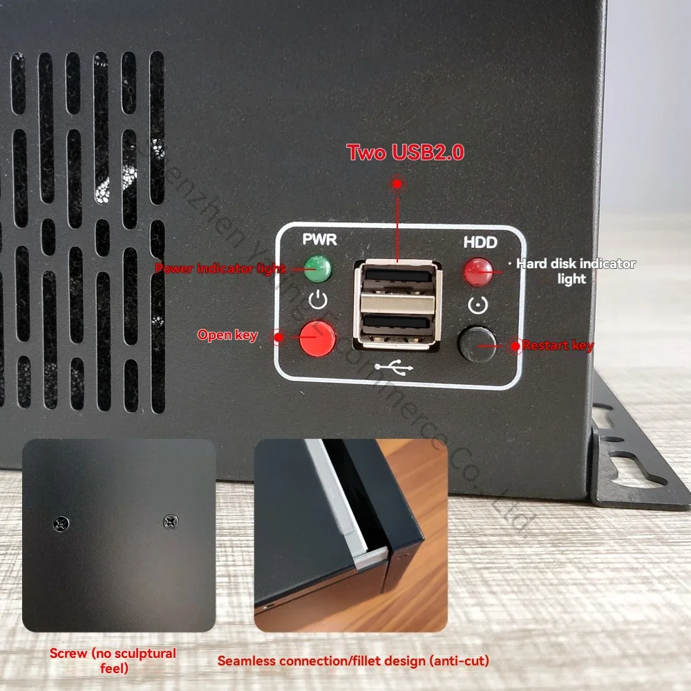 New New Mini Wall Mounted Industrial Control Case ITX Motherboard Position Lower Power Vision Computer Host Industrial Black