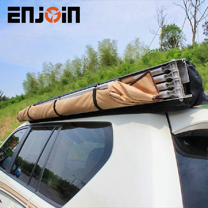 ENJOIN 4x4 Accessories Sector Waterproof Cotton 200X200cm Car Awning Tent with Quick Automatic Opening for Camping and Outdoor