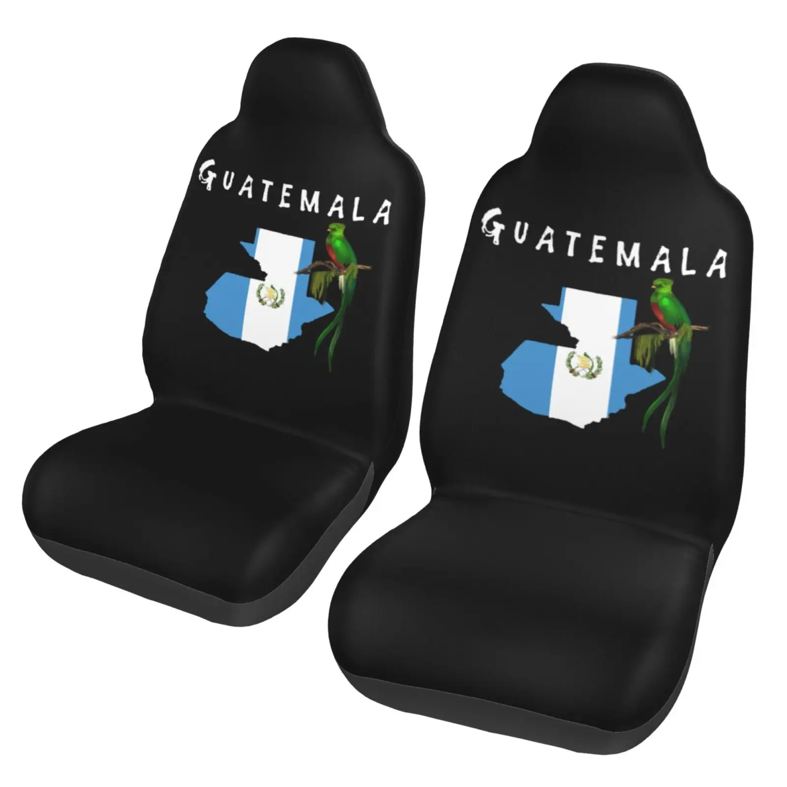 

Guatemala Flag and Parrot Print Car Seat Cover Anti Fouling Convenient Protective Cover 2-piece Seat Protection Cover