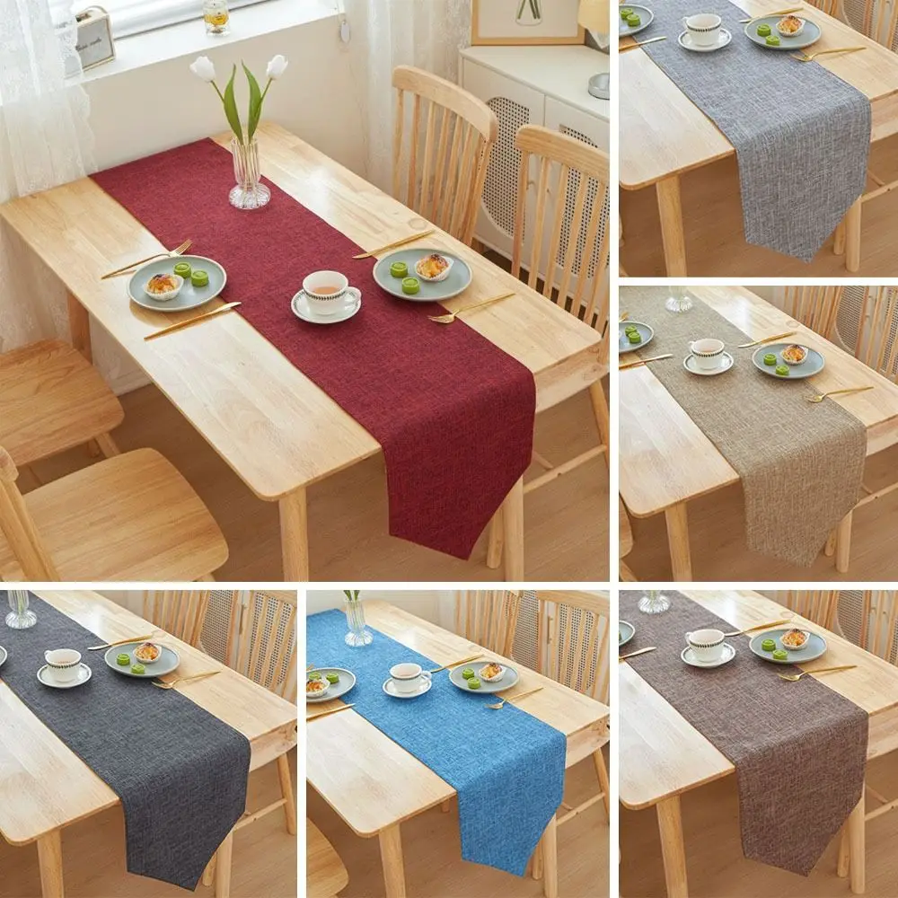 Simple Linen Solid Color Table Flag Thick Tables Decoration Accessories Bed Flag Table Mat Office Conference Tables