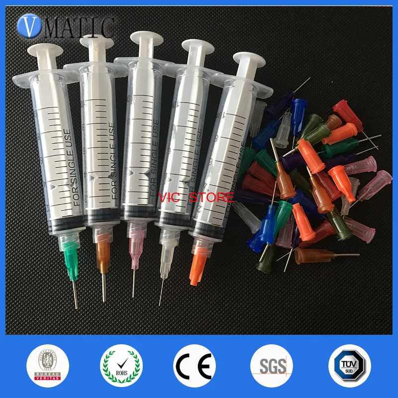 Free Shipping Non Sterilized SMT Solder Paste Adhesive Glue Liquid Dispenser Kits Plastic Syringe With Needles